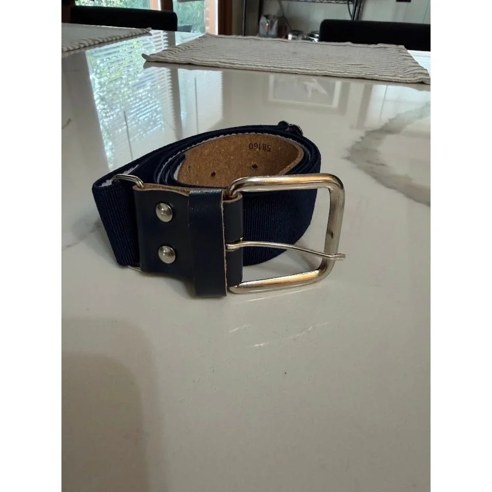 Champro Navy Blue Adjustable Baseball Softball Belt 58160 Silver Buckle